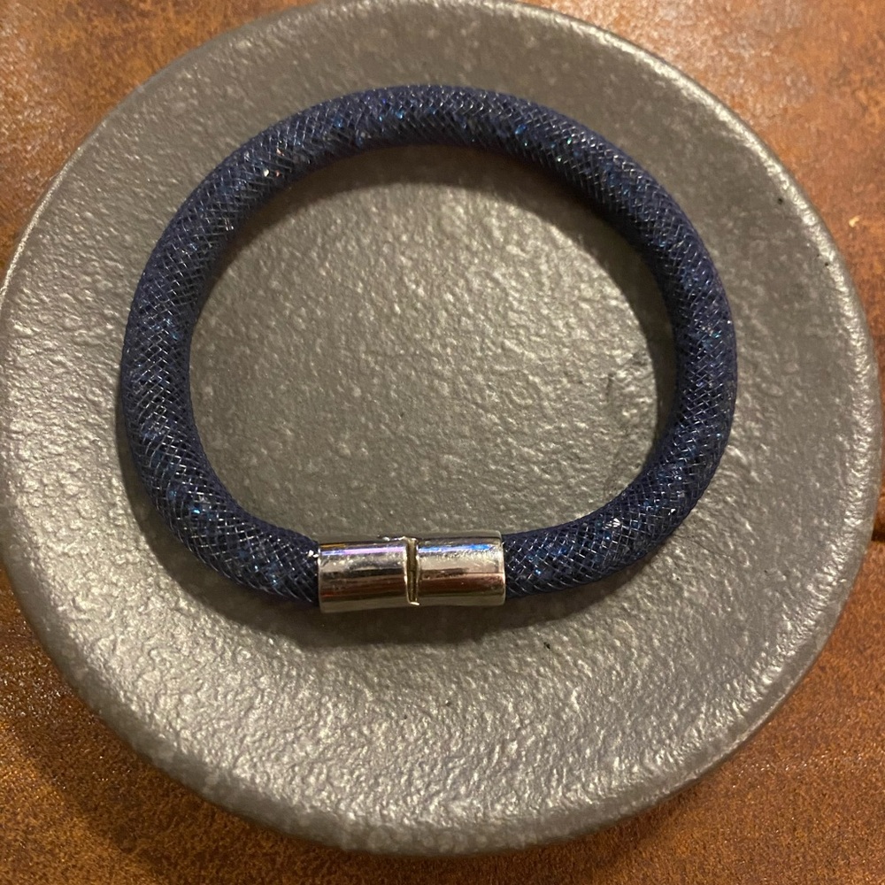 Swarovski Navy Stardust Bangle, mesh